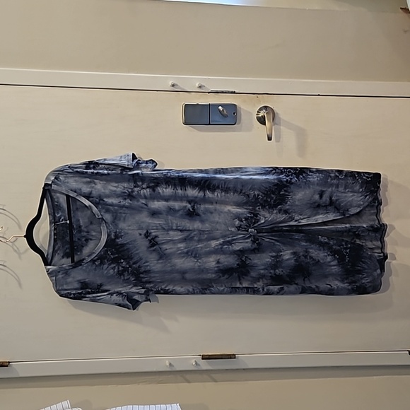 Coin 1804 Anthropologie Blue and Blue Tie Dye Tunic Dress Beach Coverup 2X NWOT - Picture 1 of 7